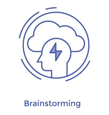 Beyin fırtınası kutsal kişilerin resmi içinde çizgi stili 