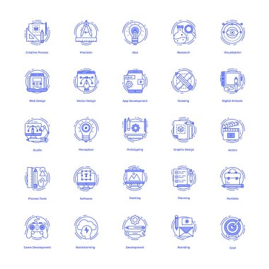 Küme satır simgeler yaratıcı tasarımlar gösterilen sahip büyüleyici görsel paketi. Düzenlenebilir simgeleri kapma değer proje yapmak. Durun!