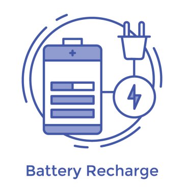 Pil şarj simgesi, çizgi tasarım vektör 