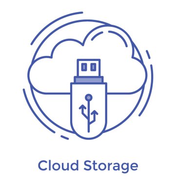 Beyaz arka planda yalıtılmış bulut depolama simgesi 