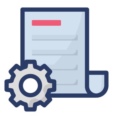 düz belge yönetimi simge vektör 