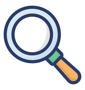 Düz tasarıma sahip Büyüteç simgesi