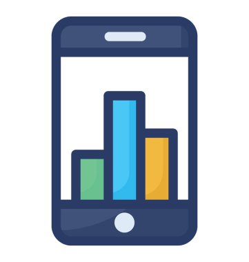 Mobil grafik uygulaması simge vektör, çevrimiçi analitik simgesi