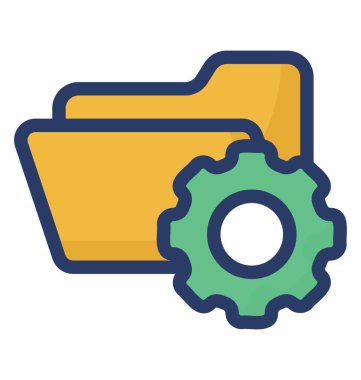 Klasör ayarları simge vektörü