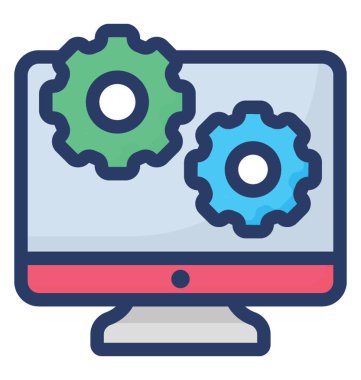 düz bilgisayar ayarları simgesi 