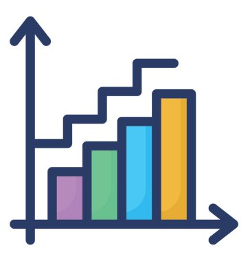 Düz tasarım büyüme grafik simge vektörü