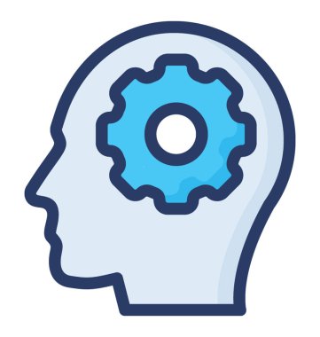 Düz tarzda beyin fırtınası simgesi