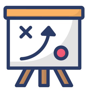 Düz tasarımlı taktik plan simge vektörü