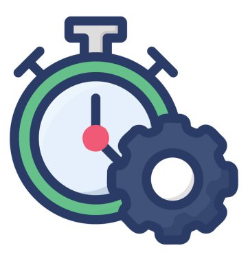 Düz Vektördeki zaman ayarları simgesi