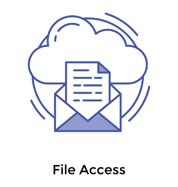Φάκελος Αλληλογραφίας Cloud Σύννεφο Mail Εικονίδιο Στην Γραμμή Σχεδίασης — Διανυσματικό Αρχείο