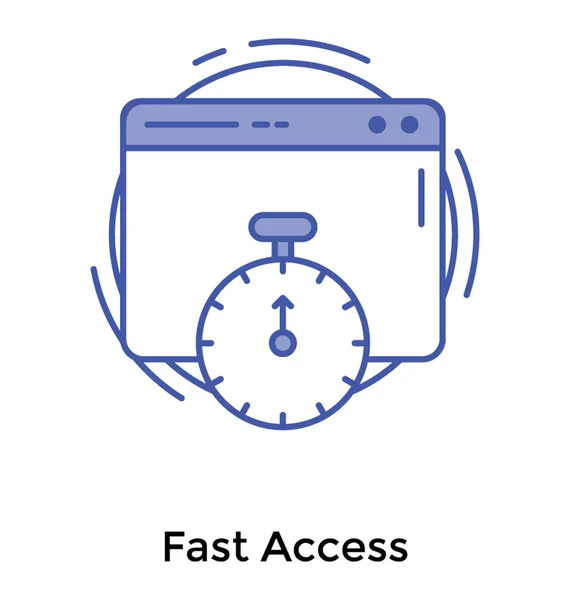 Página Web Con Cronómetro Icono Prueba Velocidad Página — Vector de stock