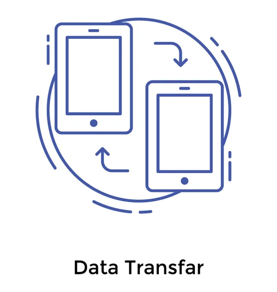 Progettazione Vettoriale Linea Dell Icona Trasferimento Dati — Vettoriale Stock