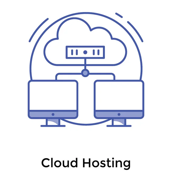 Cloud Hosting Icono Línea Diseño — Archivo Imágenes Vectoriales