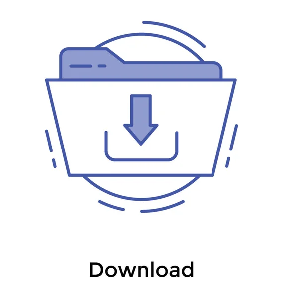 ライン デザインでフォルダー アイコンをダウンロードします — ストックベクタ