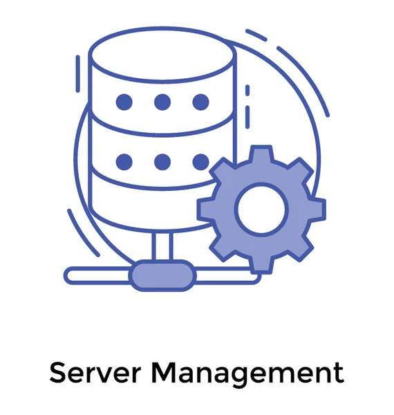 Server Management Ikone Zeilendesign — Stockvektor