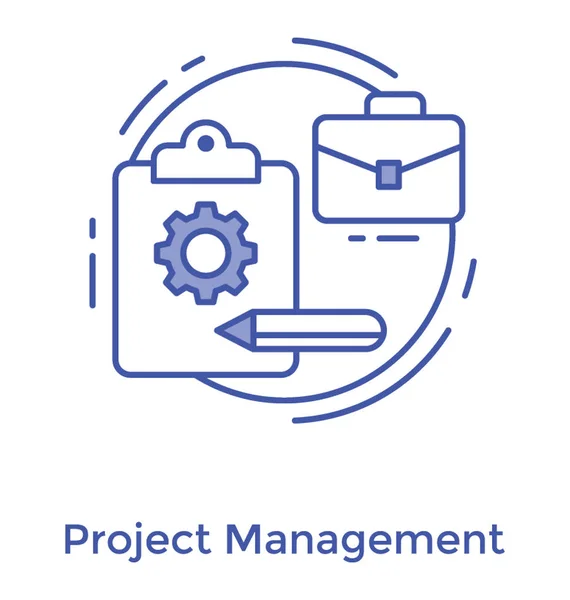 Project Management Icon Isolated White Background — Stock Vector