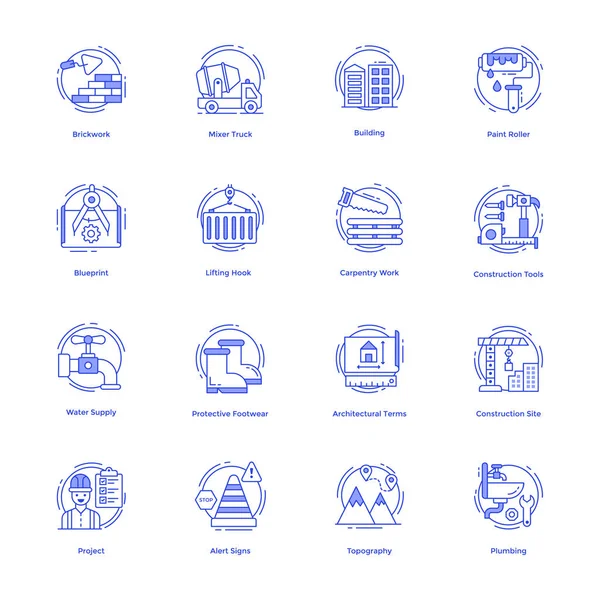 Dai Occhiata Questo Pacchetto Icone Della Linea Strumenti Costruzione Con — Vettoriale Stock