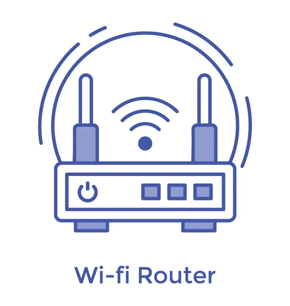 Conception Icône Ligne Routeur Wifi — Image vectorielle