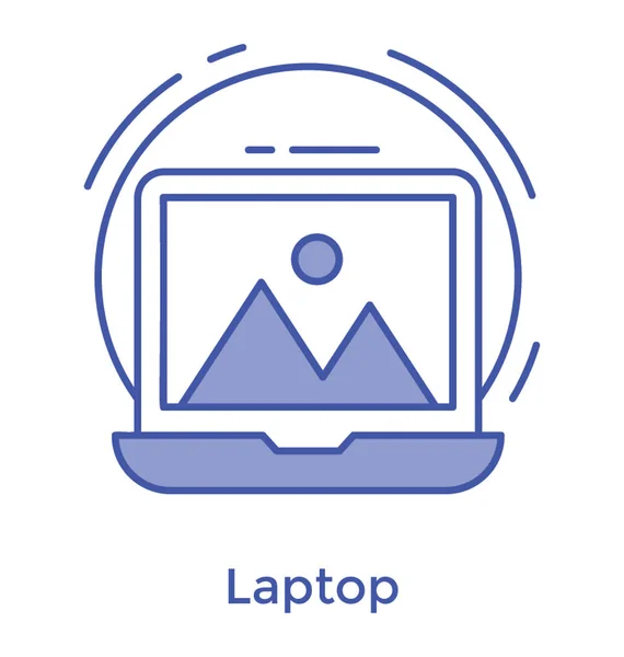 Laptop Schnittstelle Liniendesign Vektor — Stockvektor