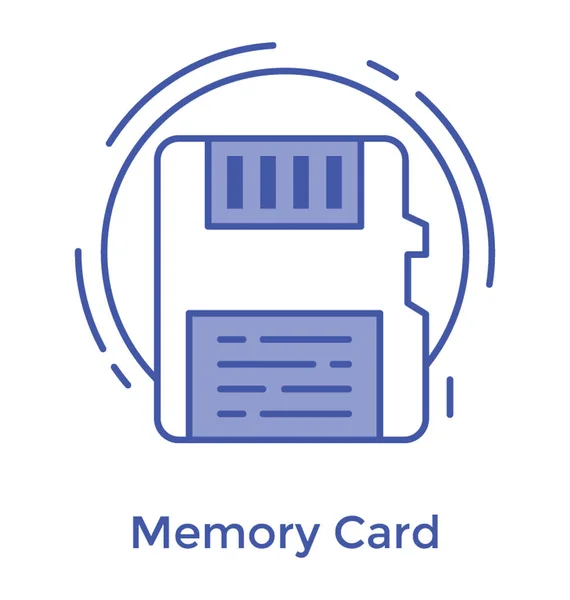 Cartão Memória Ícone Design Linha — Vetor de Stock