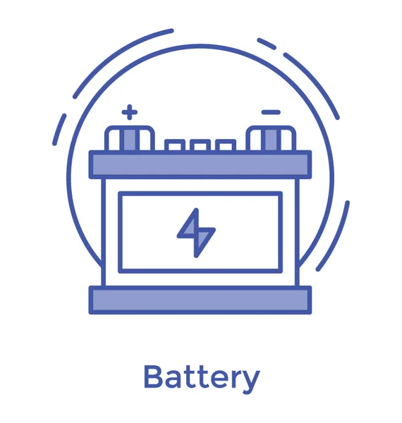 Conception Icône Ligne Batterie — Image vectorielle