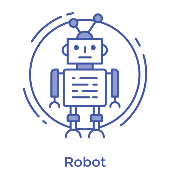 Robot Diseño Iconos Línea — Vector de stock