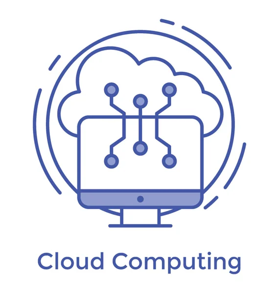 Icône Technologie Cloud Isolée Sur Fond Blanc — Image vectorielle