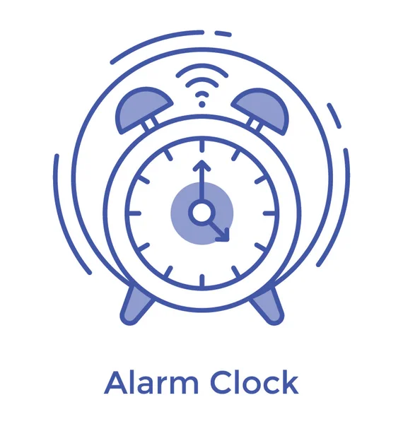 Reloj Despertador Diseño Iconos Línea — Vector de stock