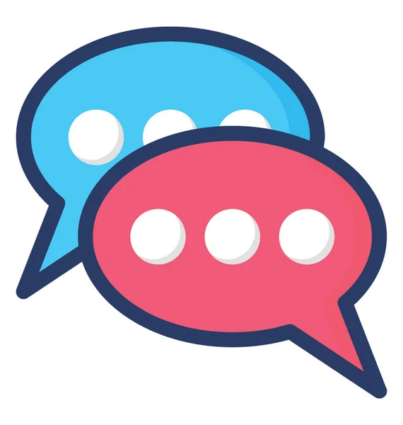 Chatten Icon Vector Platte Ontwerp — Stockvector