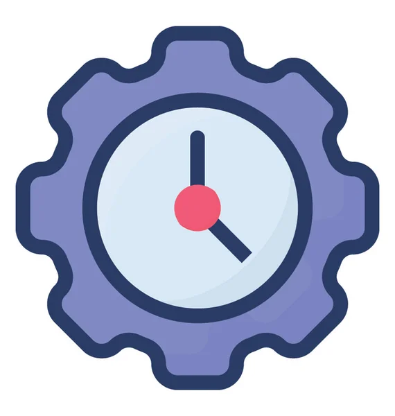 Icono Configuración Tiempo Vector Plano — Archivo Imágenes Vectoriales