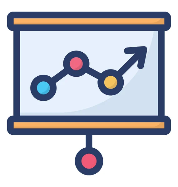 Icono Presentación Negocio Vector Diseño Plano — Archivo Imágenes Vectoriales