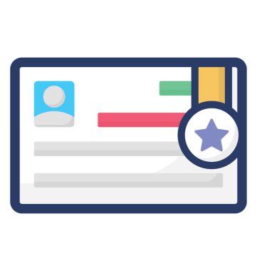 Düz tasarıma sahip sertifika simgesi 