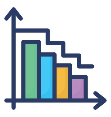 Büyüme grafik düz simgesi, gelir büyüme kavramı 