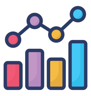Beyaz arka planda izole trend analizi simge tasarımı 