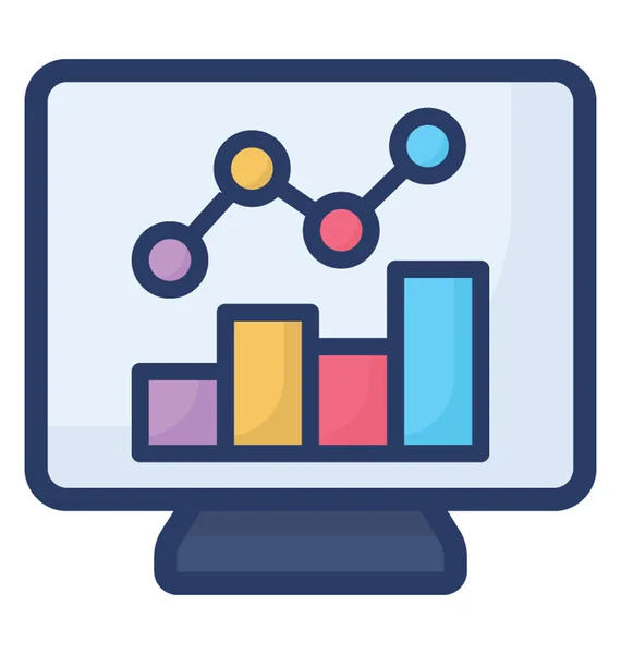 Plochá Ikona Statistiky Webu — Stockový vektor