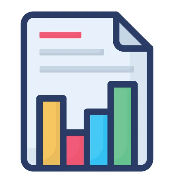 Staafdiagram Papier Business Report Flat Icon Design — Stockvector