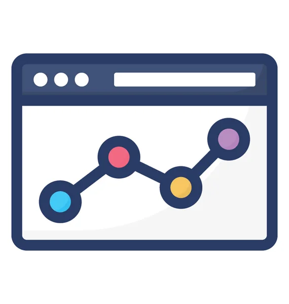 Icono Plano Las Estadísticas Web — Archivo Imágenes Vectoriales