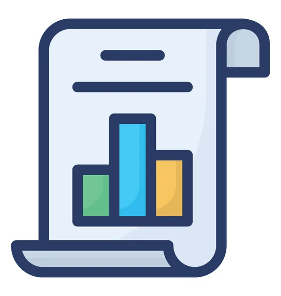 Ícone Relatório Gráfico Isolado Fundo Branco —  Vetores de Stock