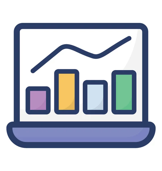 Platte Icoon Van Online Analytics — Stockvector