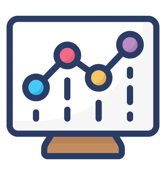 Plochá Ikona Statistiky Webu — Stockový vektor