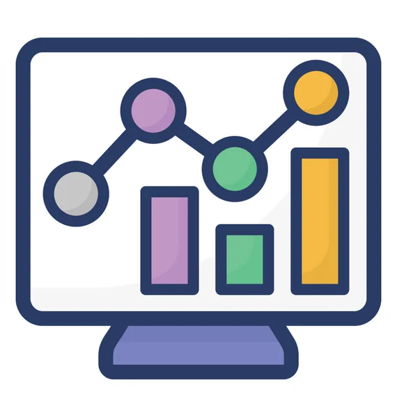 Plochá Ikona Statistiky Webu — Stockový vektor