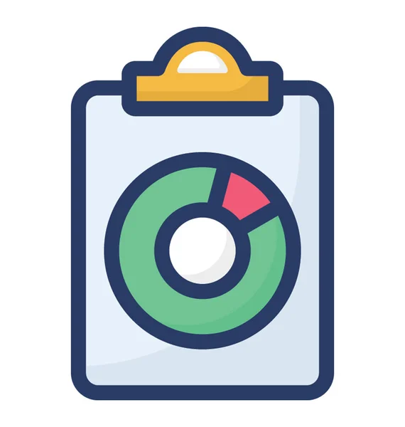 Informe Negocios Icono Diseño Plano — Vector de stock