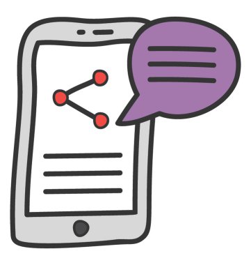 Doodle Vektördeki veri paylaşımı simgesi 