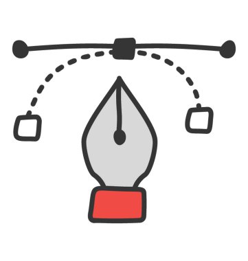 Doodle Vektördeki yaratıcı tasarım simgesi 