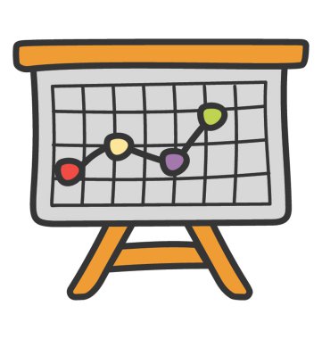 Statistics icon in doodle vector  clipart
