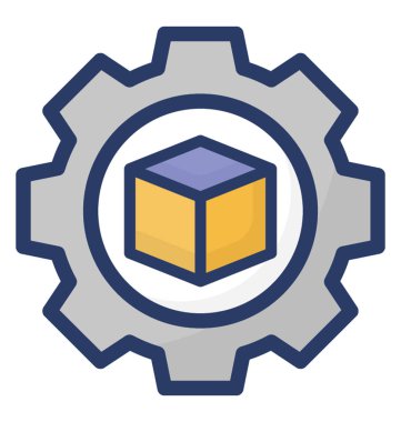 Beyaz arka planda izole edilen geometrik ayarlar simgesi 