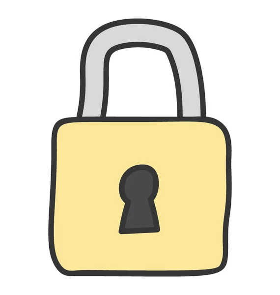 Doodle Vector Padlock Icon — Stock Vector