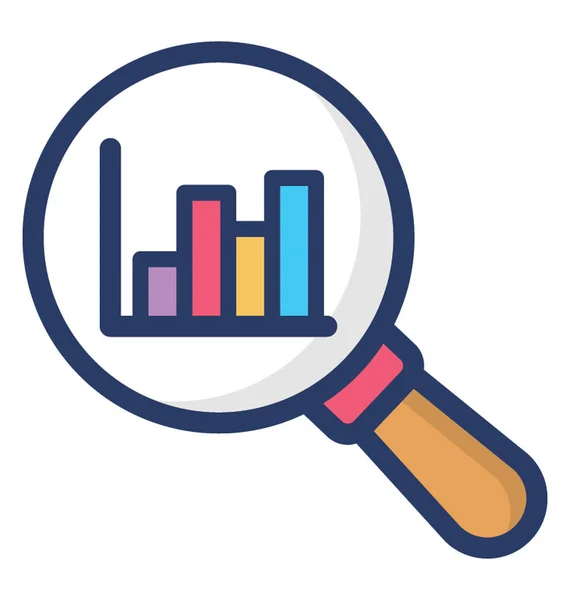 Analyse Données Conception Icône Plate — Image vectorielle
