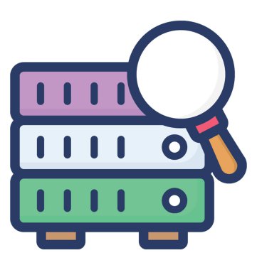 Sunucu arama, düz simge tasarımı 