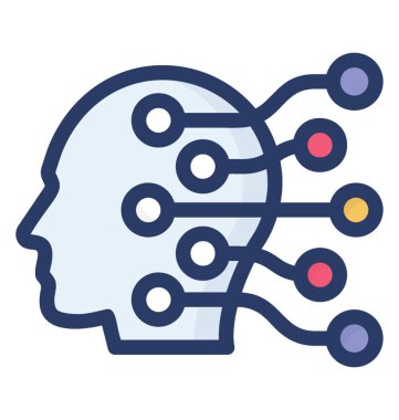 Yapay zeka, düz tasarım vektör 